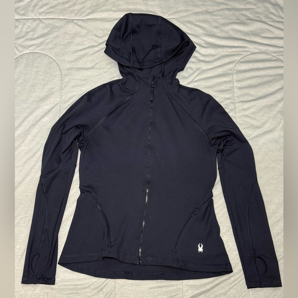 Spyder Active Women's Fitted Hooded Jacket Black Size Small